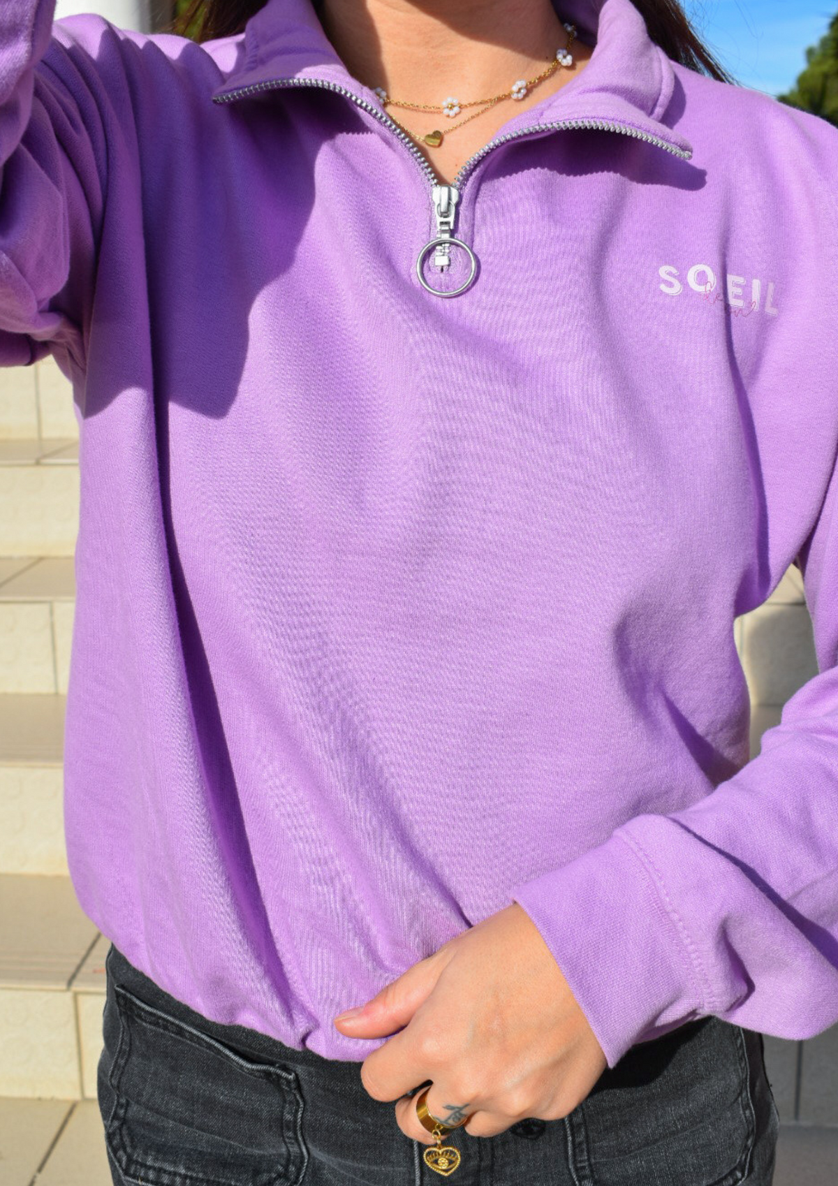 Sweat zippé SOLEIL DE MON COEUR