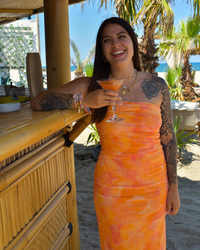 Robe bustier orange