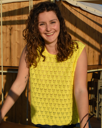 Top maille jaune