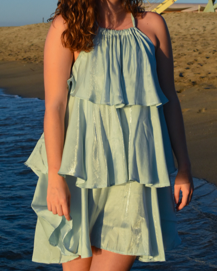 Robe volant bleu