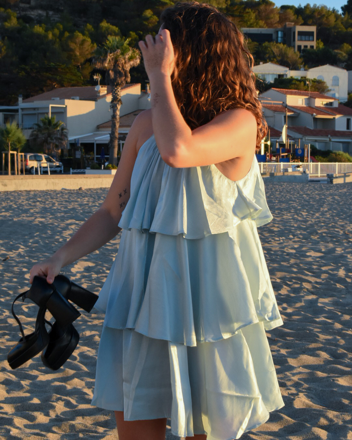 Robe volant bleu