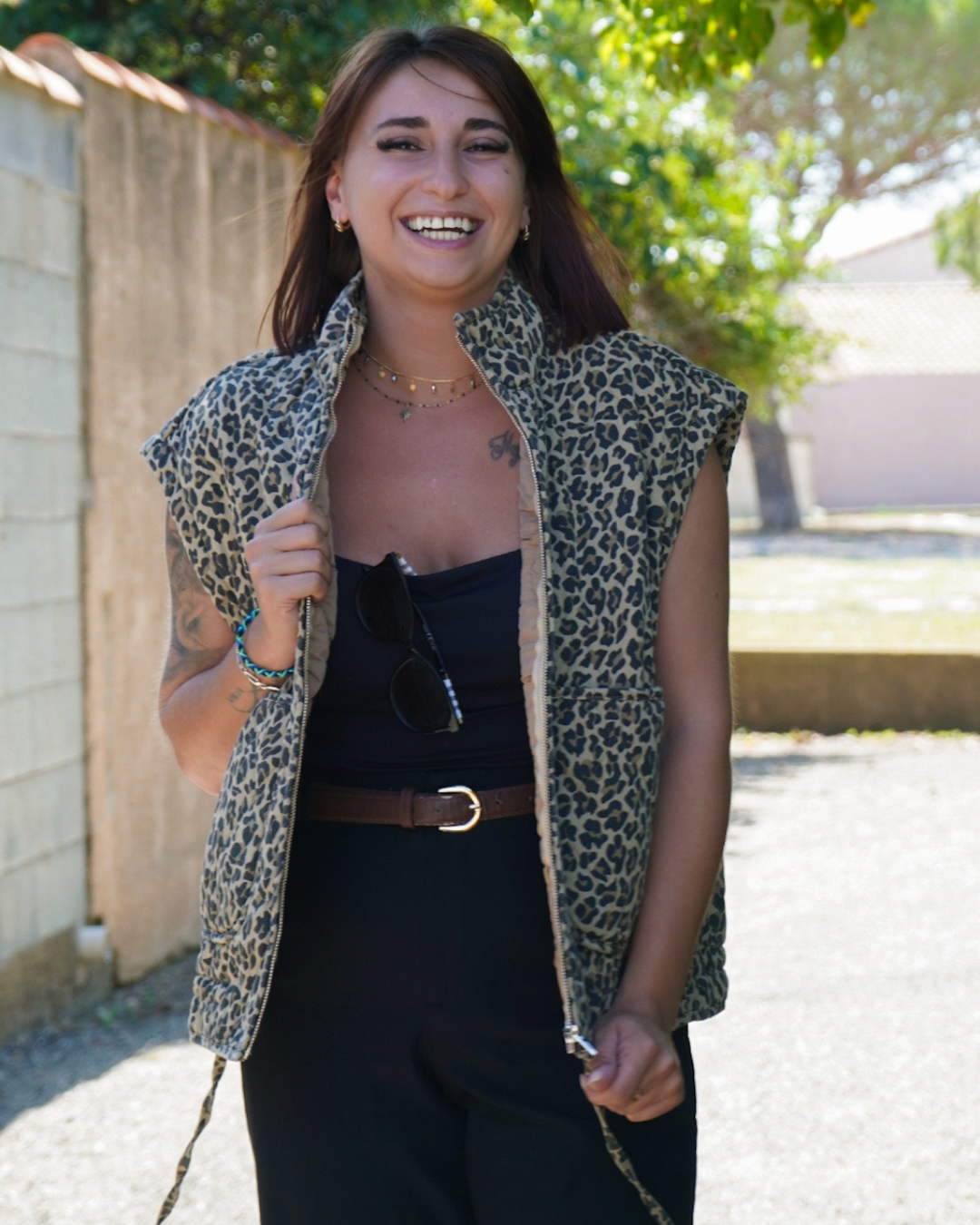 Veste matelassée léopard