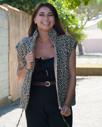 Veste matelassée léopard