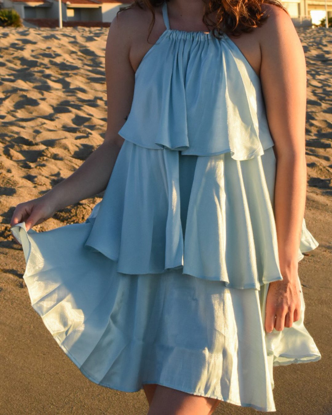Robe volant bleu