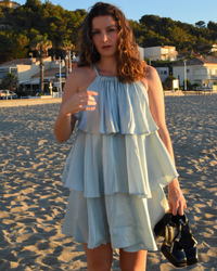 Robe volant bleu