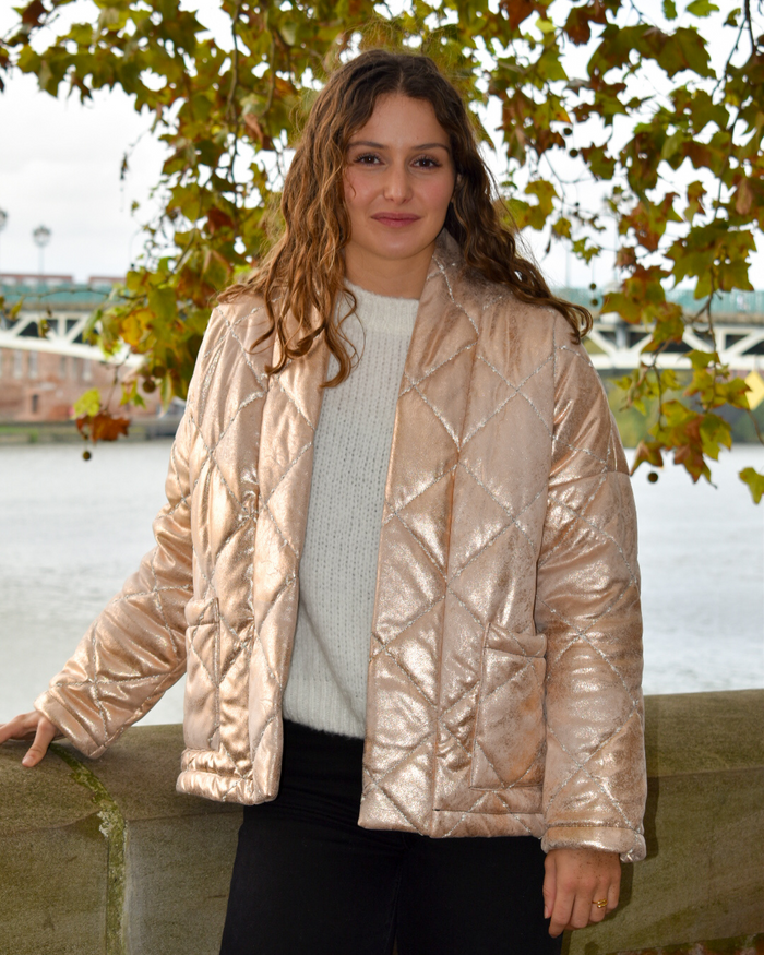 Veste matelassée rose gold