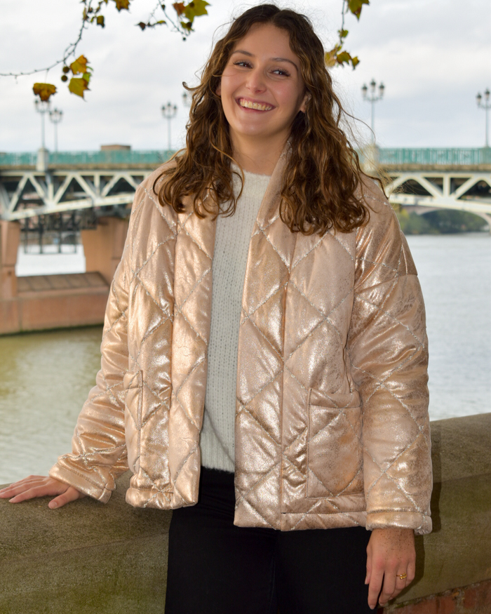 Veste matelassée rose gold