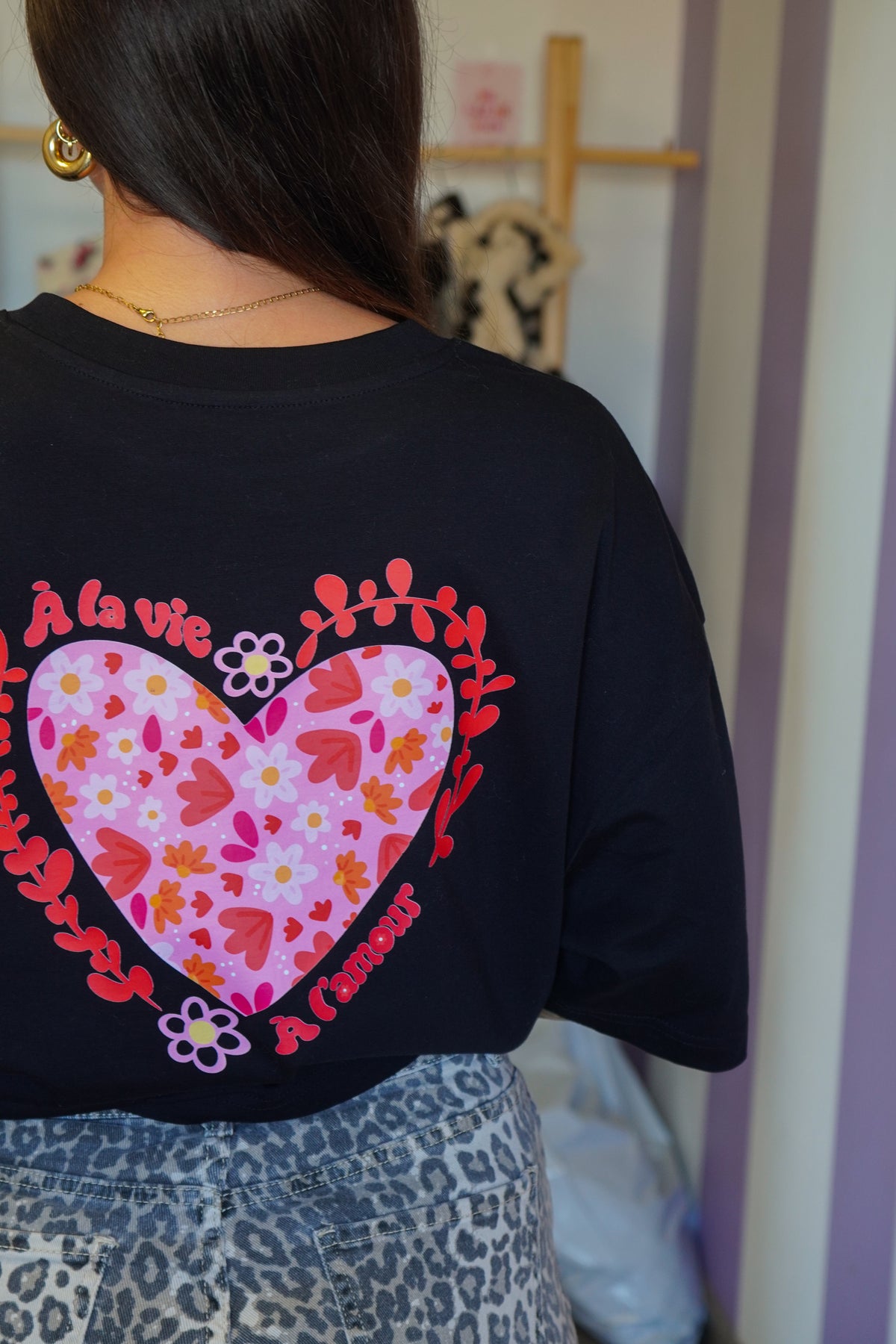 T-shirt à la vie, à l'amour (🩷🖤🩶🤍)