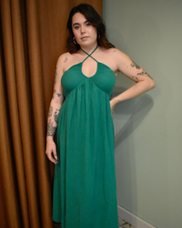 Robe gaze de coton verte