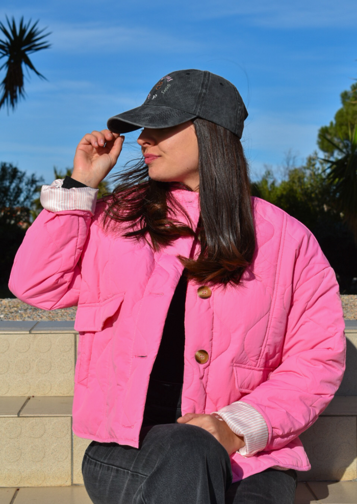 Veste matelassée rose