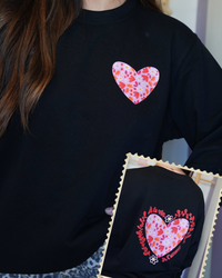 Sweat col rond à la vie, à l'amour (🩷🖤🩶)