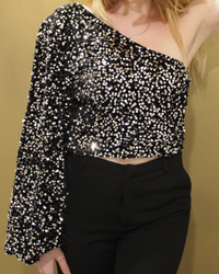 Top asymétrique sequin