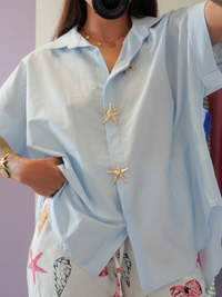 Chemise broche bleue
