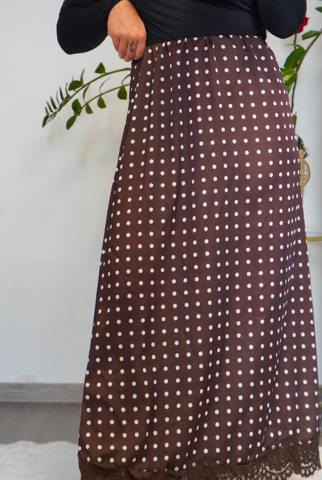 Jupe pois chocolat
