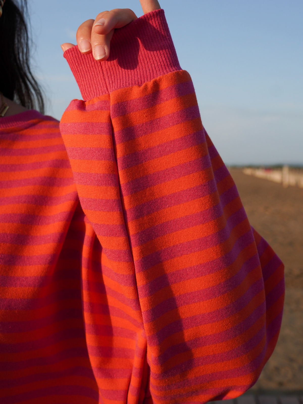 Marinière rose et orange