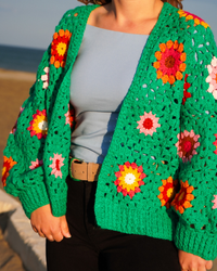 Gilet crochet vert PRÉ-COMMANDE