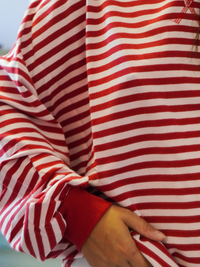 Marinière rose et rouge