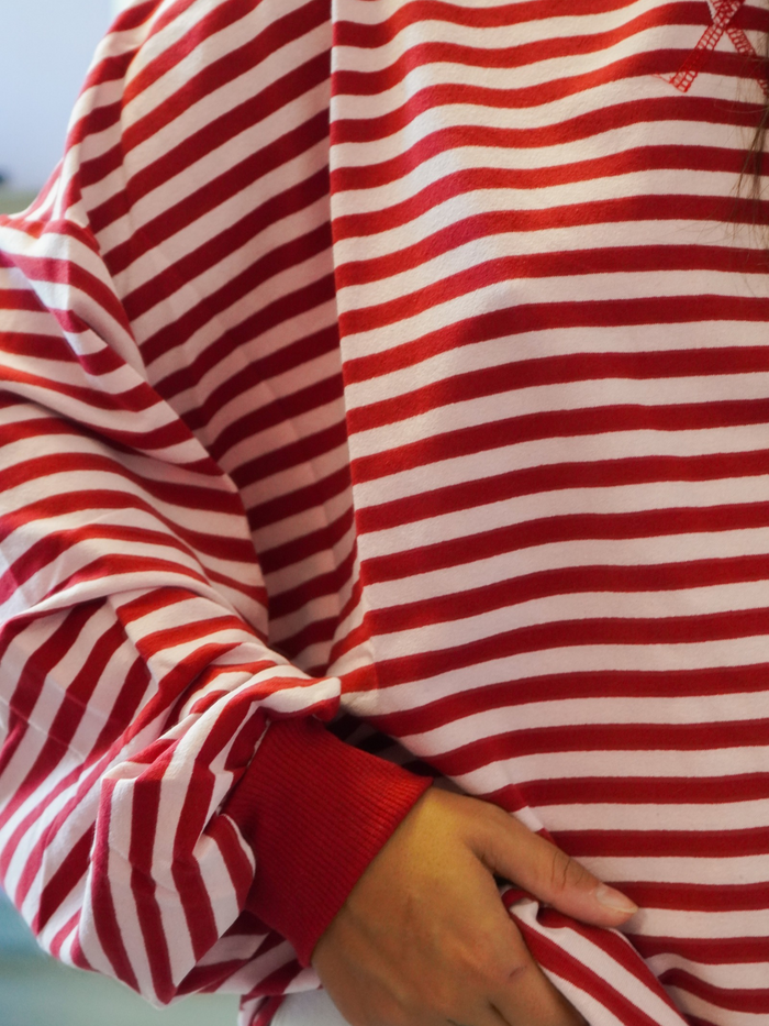 Marinière rose et rouge