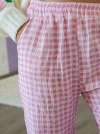 Pantalon vichy rose