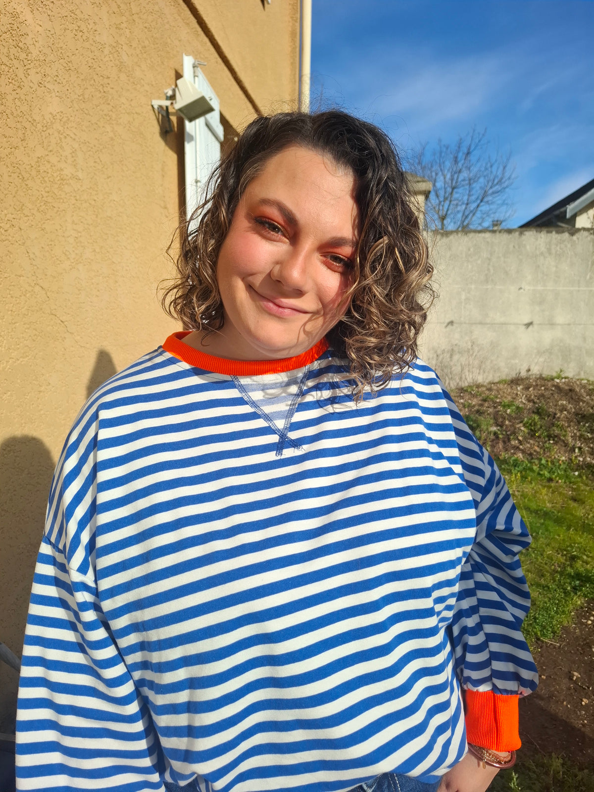 Top manches longues rayures bleu