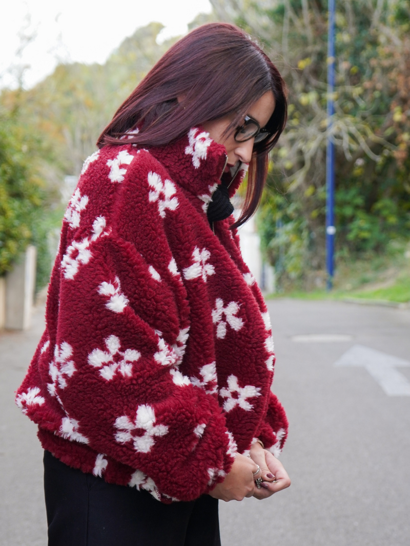 Polaire zippé bordeaux pré-commande