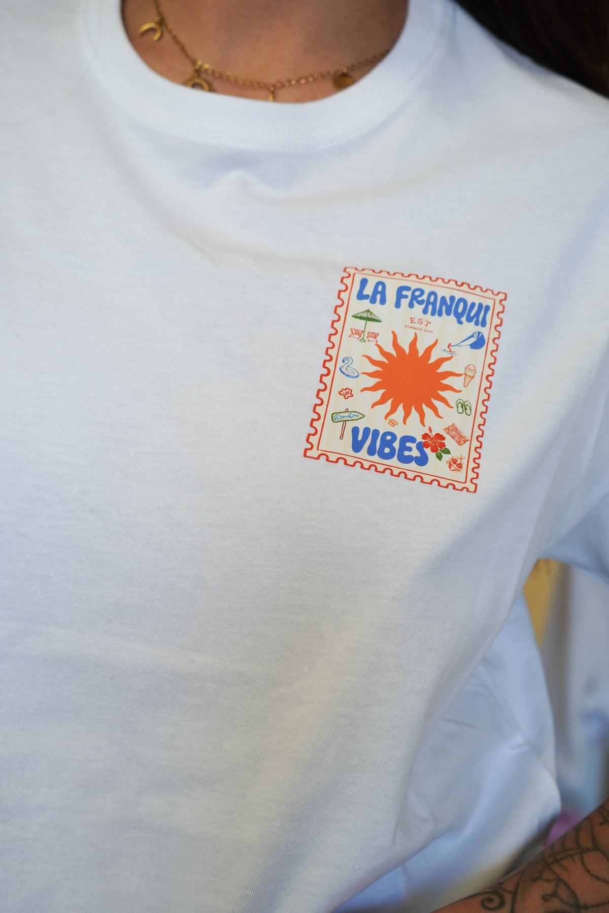 T-shirt LA FRANQUI timbre (💙🩷)