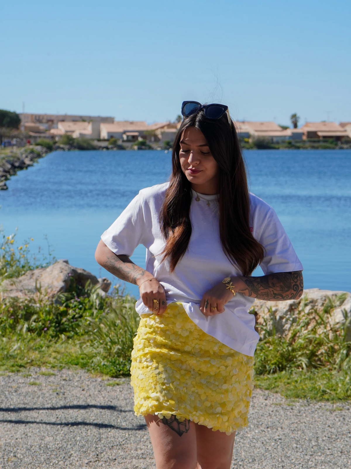 Jupe sequin jaune