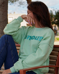 Sweat amour vert d'eau