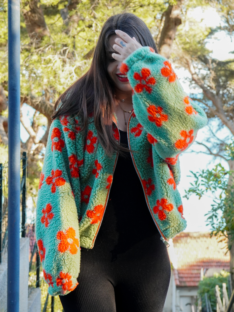 Polaire zippé verte