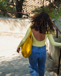 Body ajusté dos nu jaune