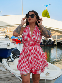 Combishort vichy rouge