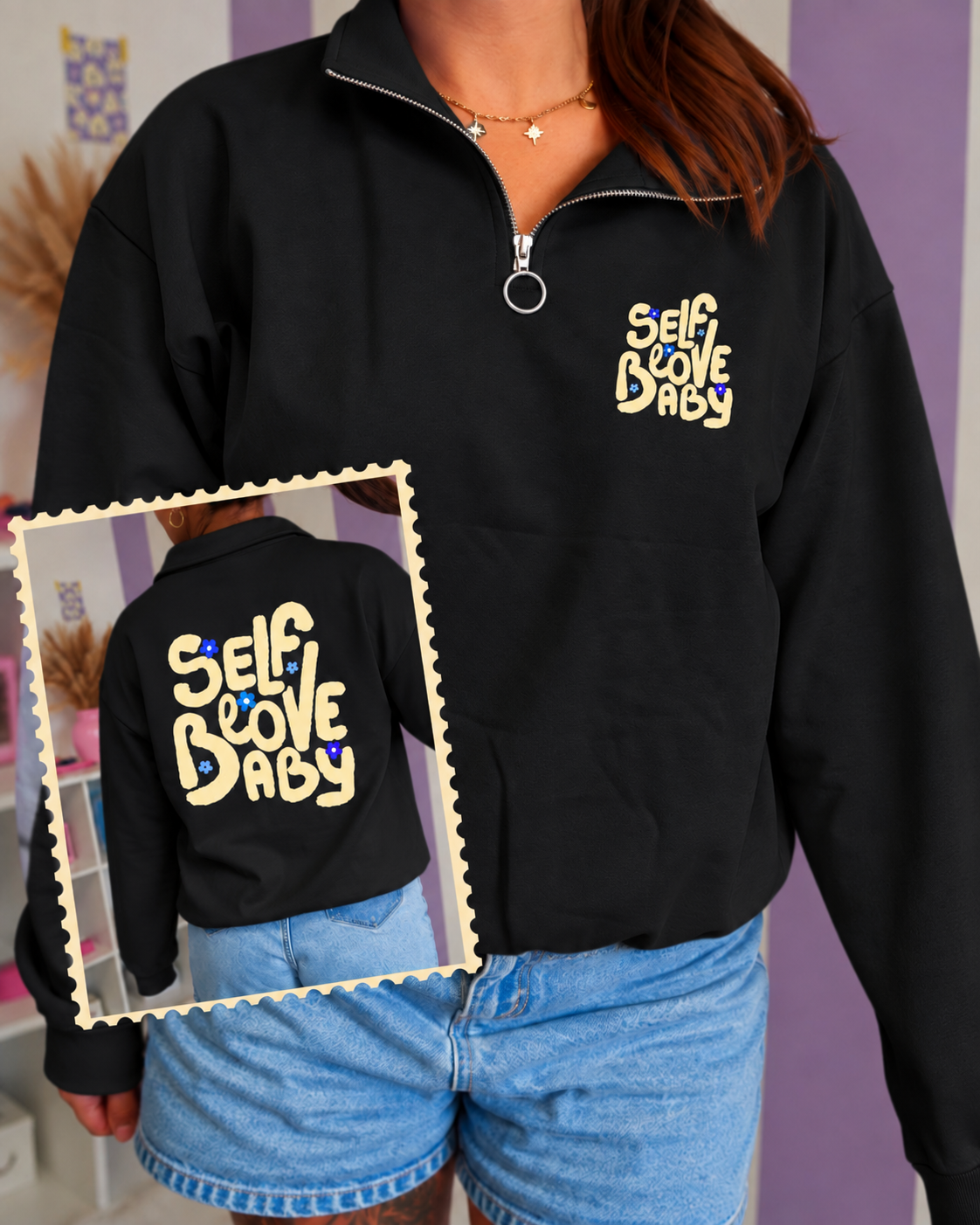 Sweat zippé Self Love Baby (2 couleurs)
