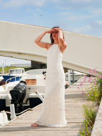 Robe longue écru