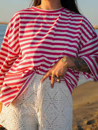 T-shirt cœur rayures