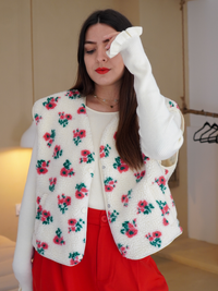 Gilets sans manches fleurs
