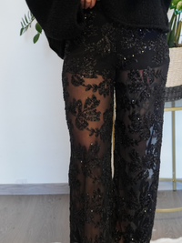 Pantalon sequin noir