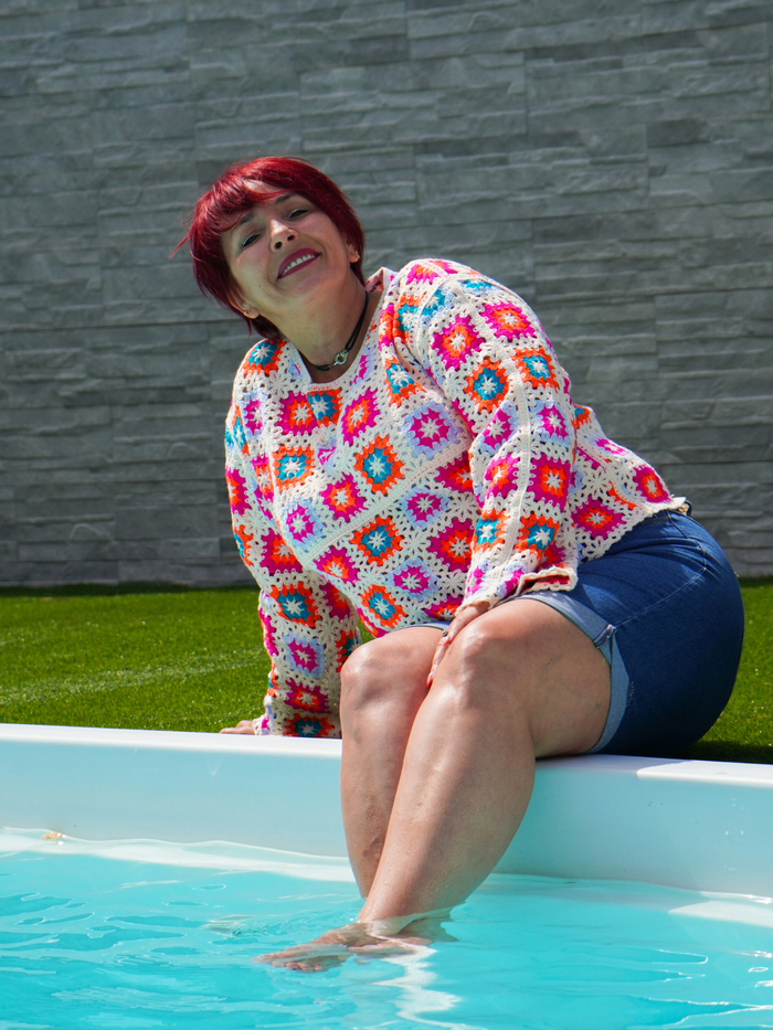 Top crochet coloré