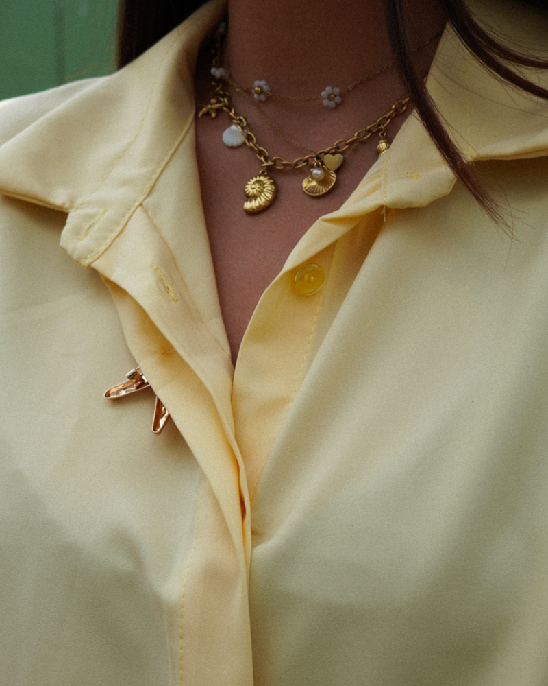Chemise broche jaune