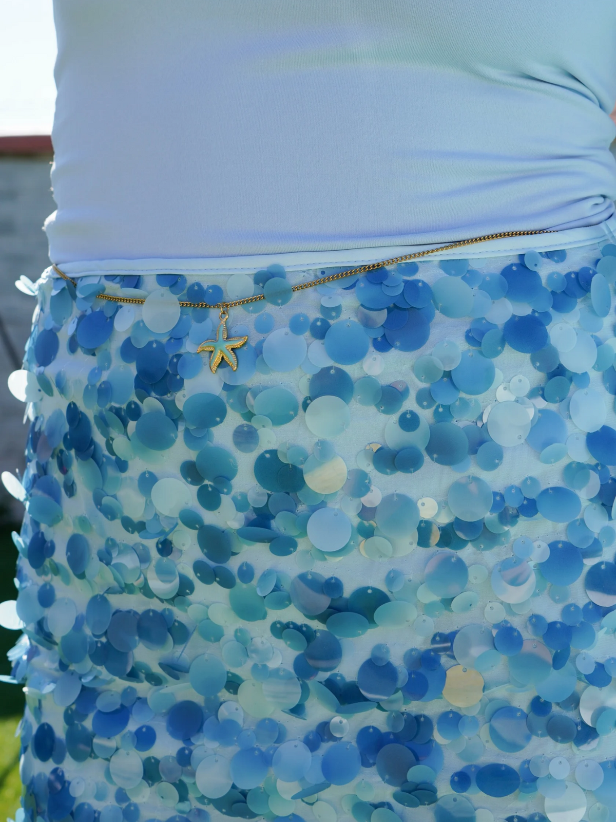 Jupe sequin bleu