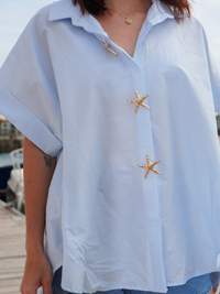 Chemise broche bleue