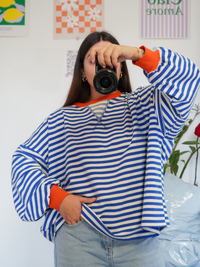 Top manches longues rayures bleu