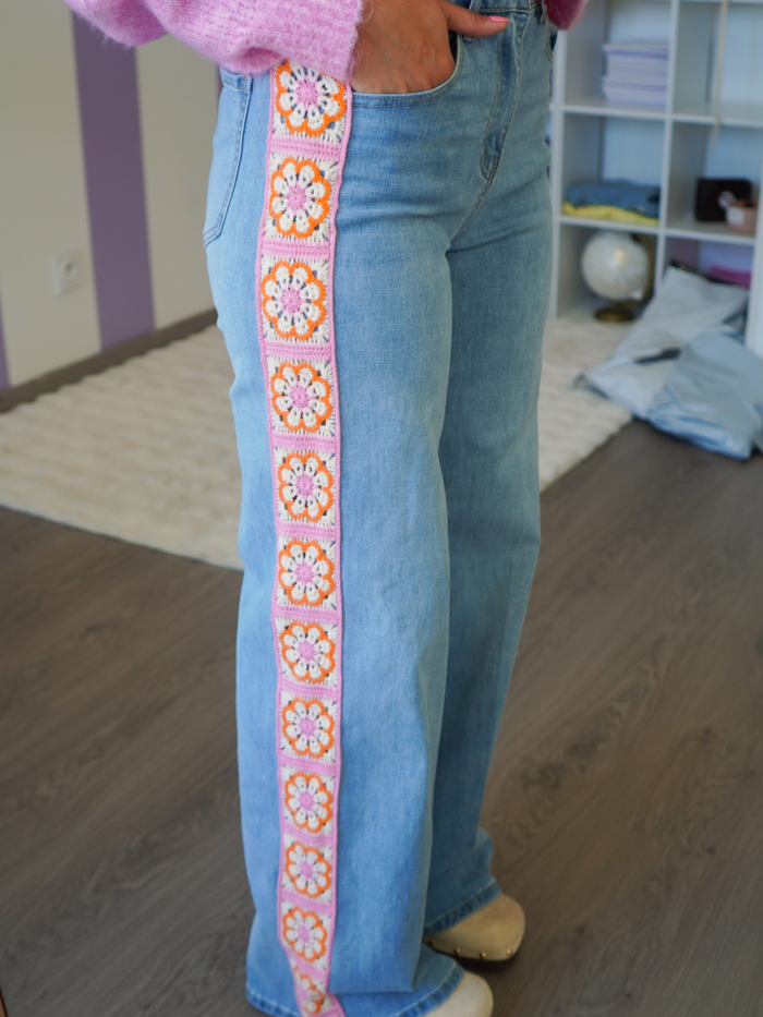 Jean crochet coloré