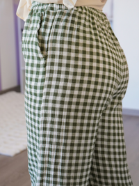 Pantalon vichy kaki