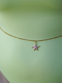Chaîne de taille étoile rose