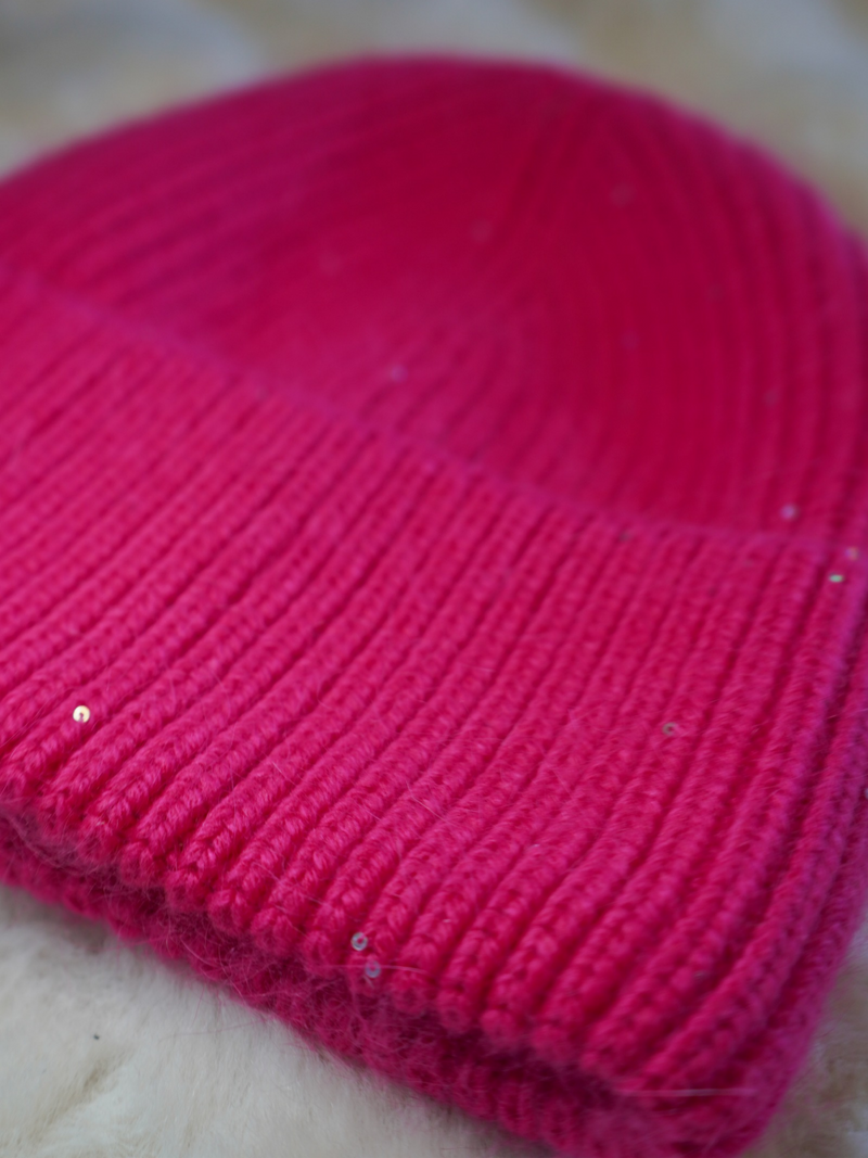 Bonnet paillette rose pré-commande