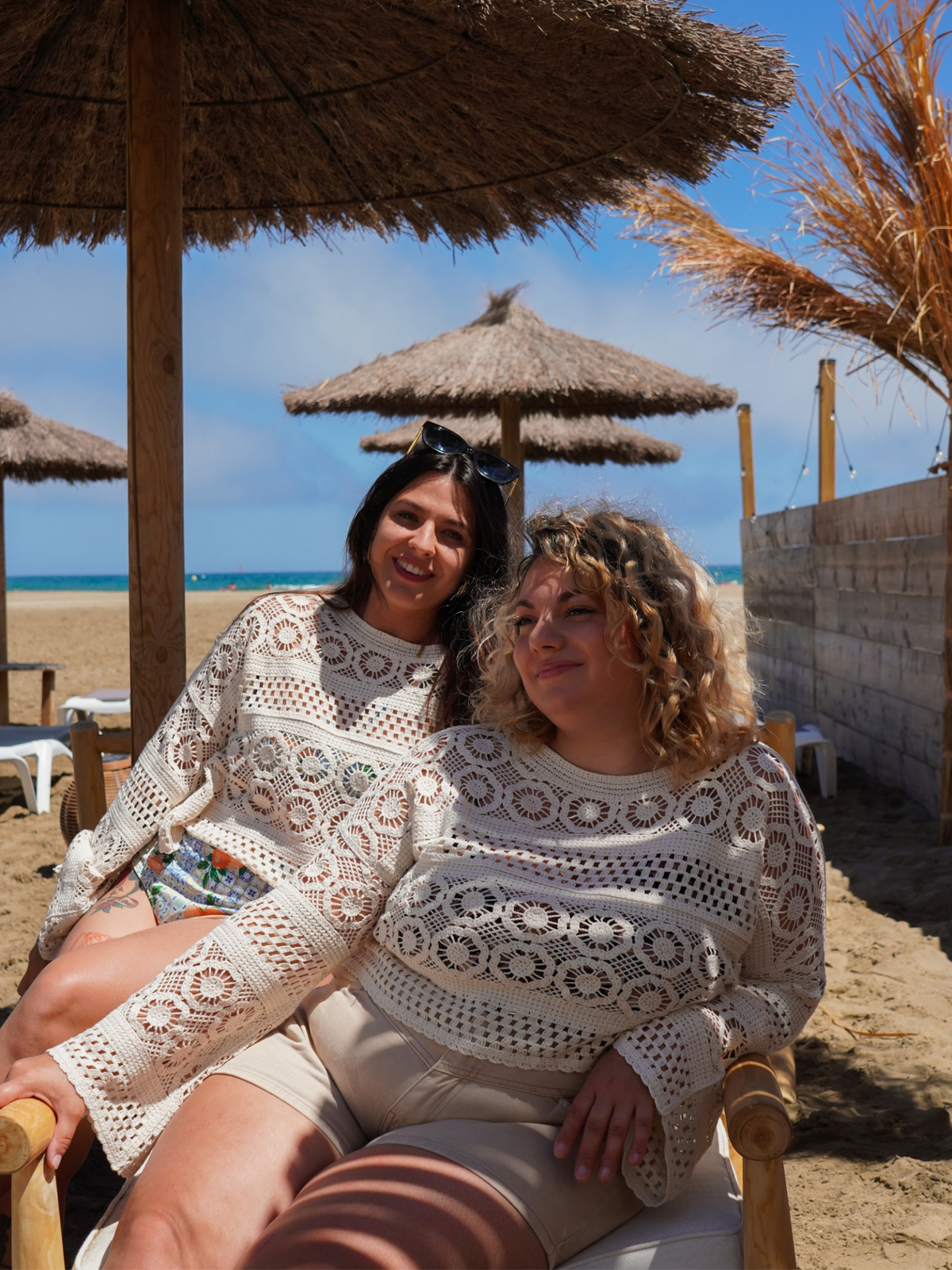 Top crochet écru