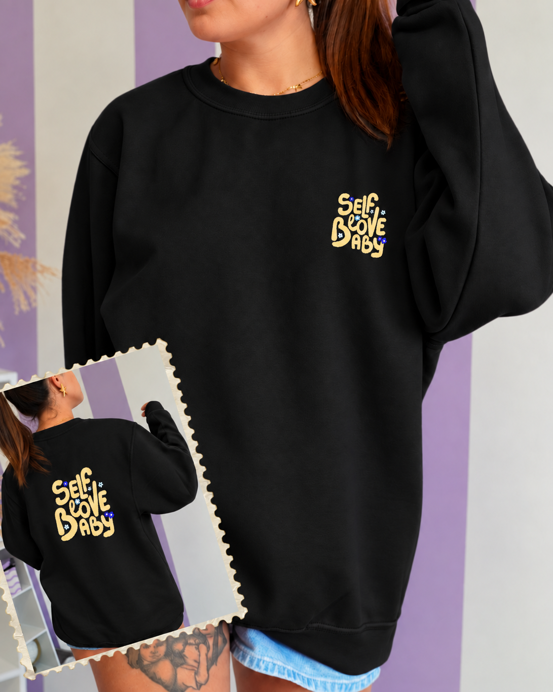 Sweat col rond Self Love Baby (2 couleurs)