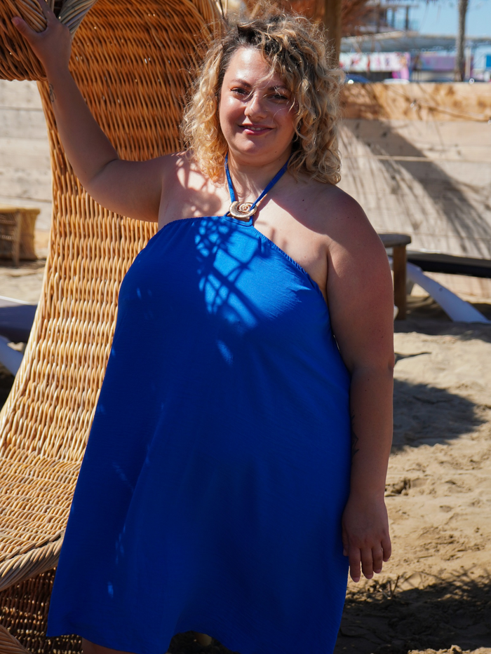 Robe coquillage bleu roi