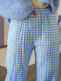 Pantalon vichy ciel