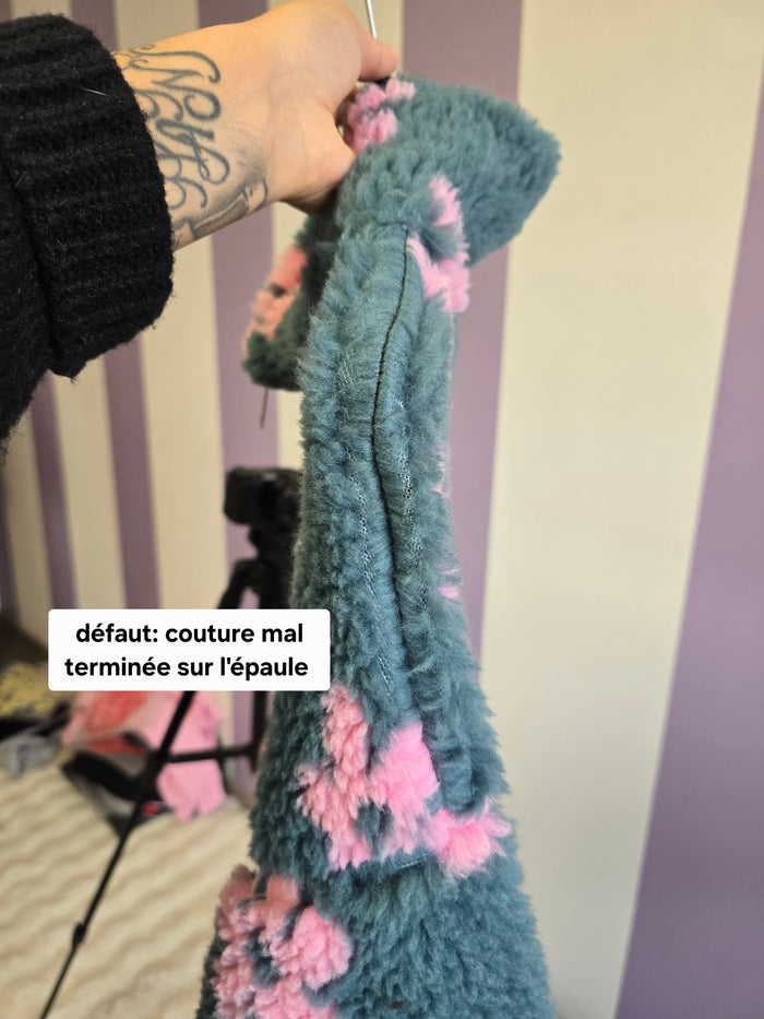 Polaire zippé bleu DÉFECTUEUSE